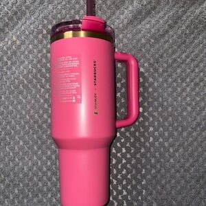 Starbucks Pink Tumbler with Handle and Straw
